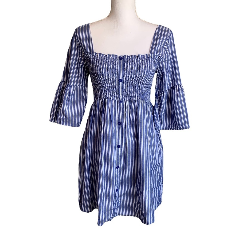 Hayden Los Angeles Stripes Square Neckline Dress Size Small